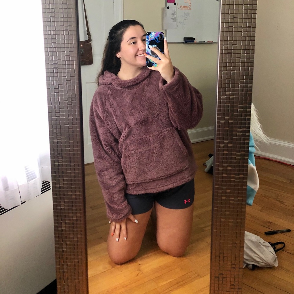 PINK FLUFFY HOODIE